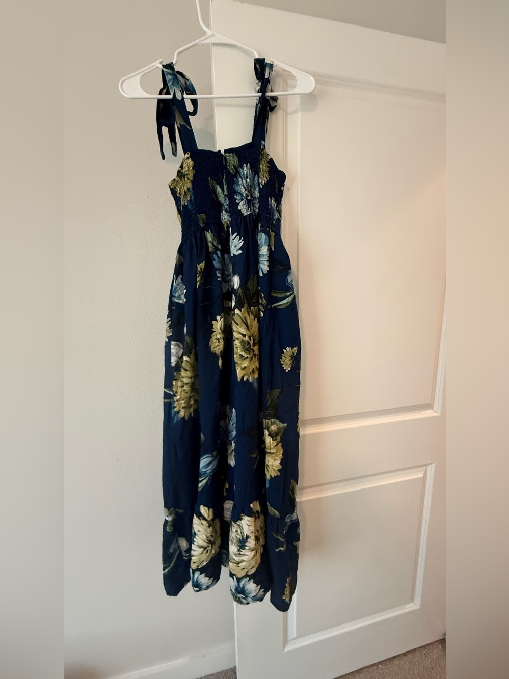 Rachel Zoe Navy Floral Tie-Shoulder Maxi Dress - Picture 8 of 8
